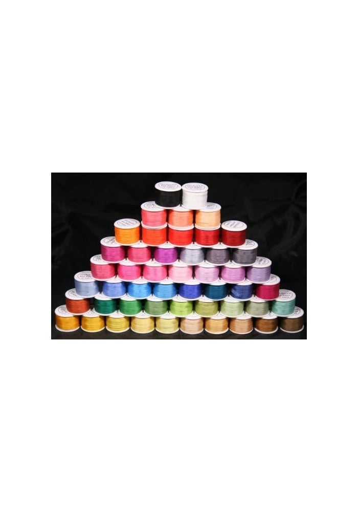 ThreadNanny 50 Spools of 100% Pure Silk Ribbons - Assorted Colors, 4mm x 10 Metres - Image 1